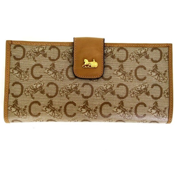 Celine signature patterned vintage wallet kiss lock wallet change purse - Picture 1 of 7